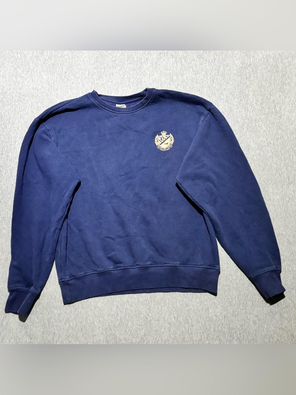 PINK Victoria's Secret Navy Crewneck Sweatshirt with Crest Patch